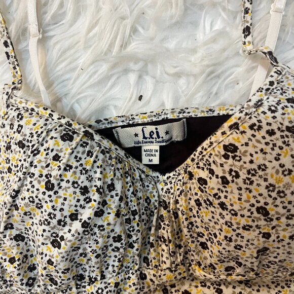 Y2K LEI Floral Lined Cami Tank Top Medium - Picture 2 of 4